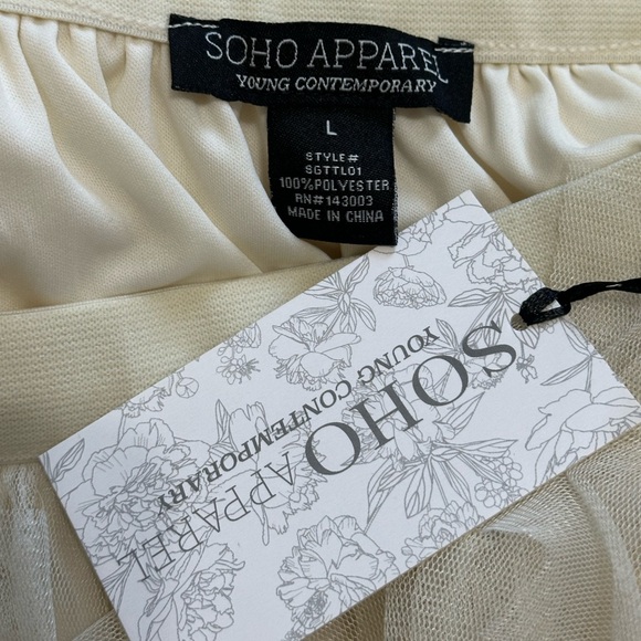 Cream SoHo Apparel Mesh Skirt - Picture 2 of 2
